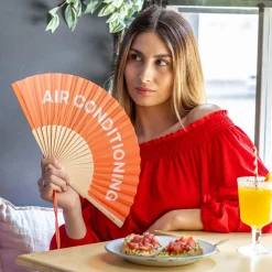 Abanico "Air conditioning" naranja