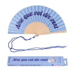 Abanico “Aire que vol dir vent” azul