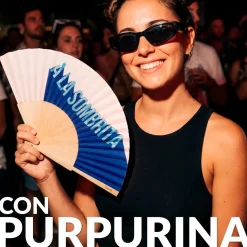 Abanico "A la sombrita" purpurina