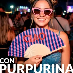 Abanico "Ciao" purpurina