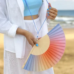 Abanico “Degradado” azul y naranja