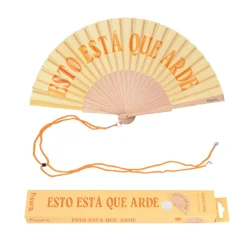 Abanico “Esto está que arde” amarillo