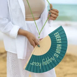 Abanico “Every hour is happy hour” verde