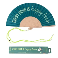 Abanico “Every hour is happy hour” verde