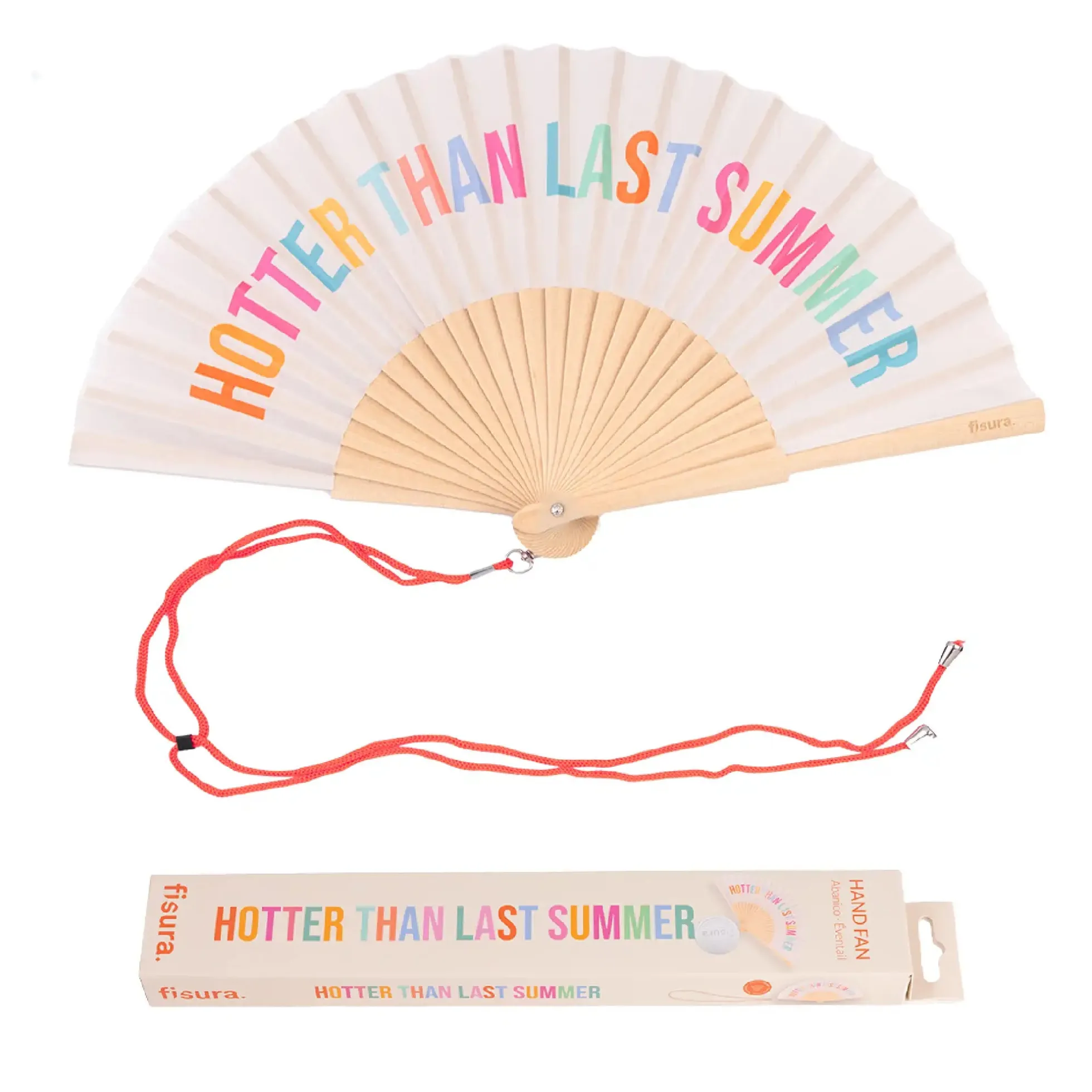 Abanico “Hotter than last summer” beige