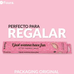 Abanico “I just wanna have fun” purpurina
