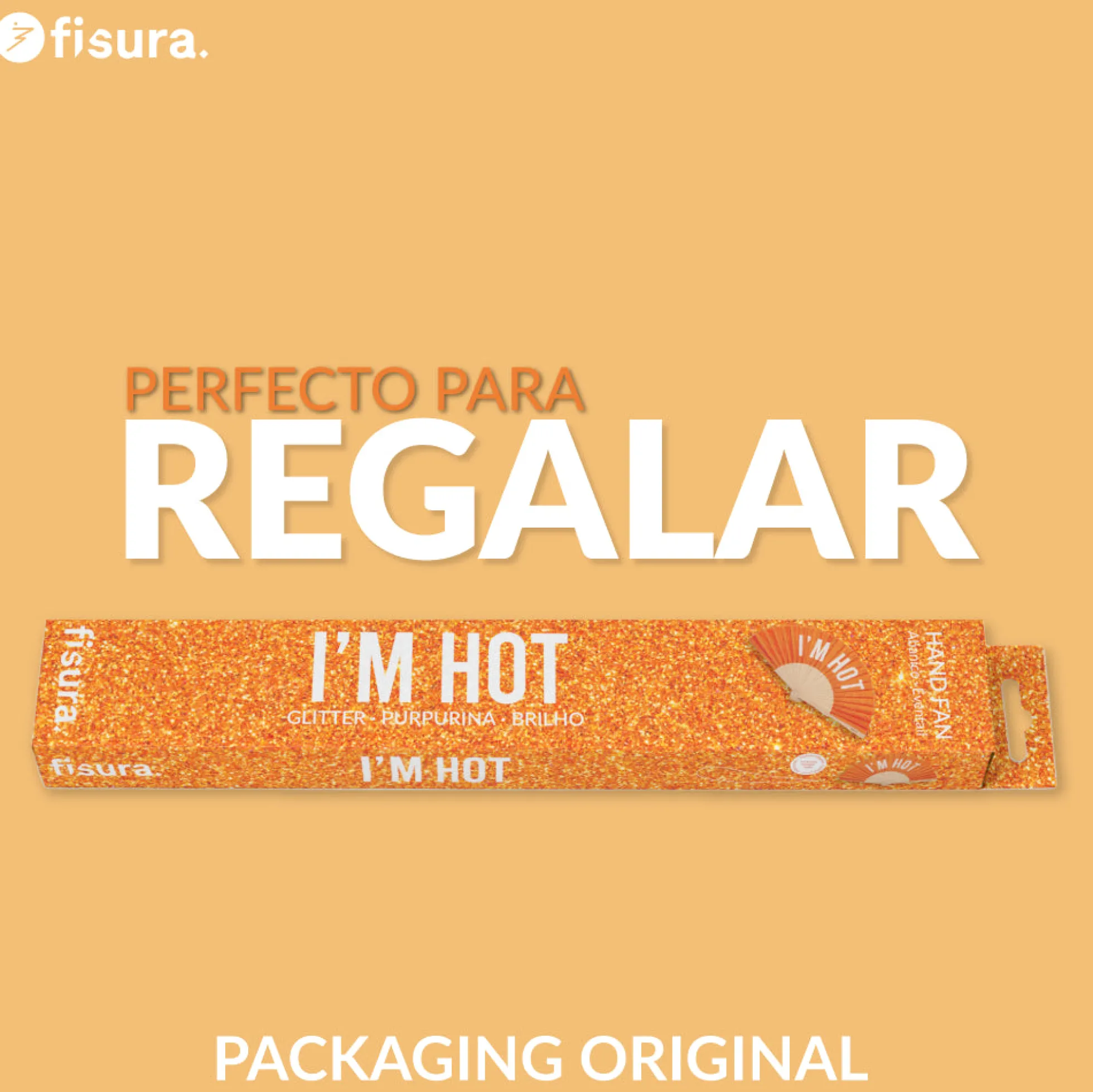 Abanico “I’m hot” purpurina