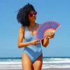 Abanico “It’s fucking hot” azul y rosa