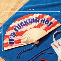 Abanico “It’s fucking hot” ondas rojas