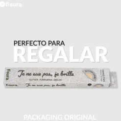 Abanico “Je ne sue pas, je brille” purpurina