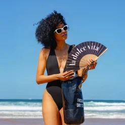 Abanico “La dolce vita” negro