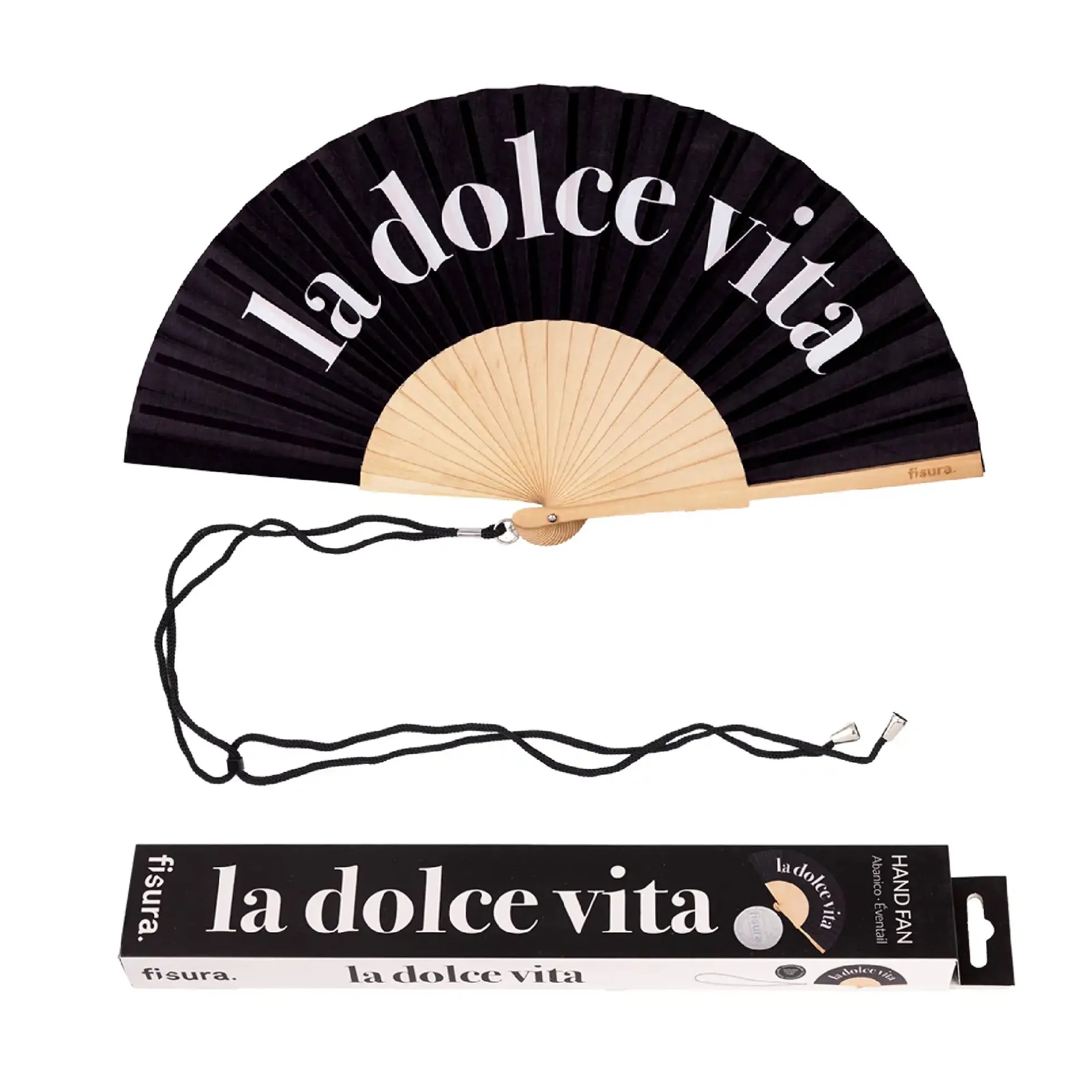 Abanico “La dolce vita” negro