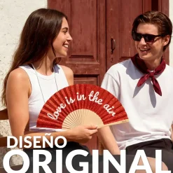 Abanico “Love is in the air” purpurina