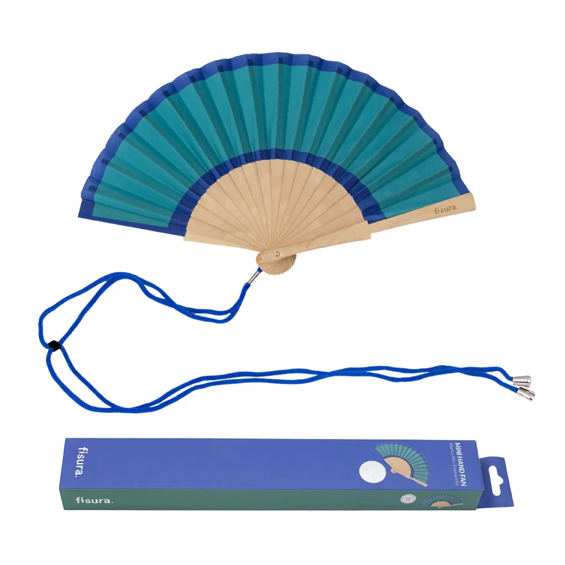 Abanico mini “verde y azul”