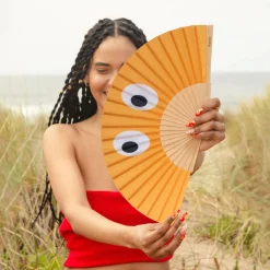 Abanico “Ojos” naranja