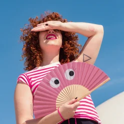 Abanico “Ojos” rosa