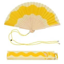 Abanico “Ondas” amarillo