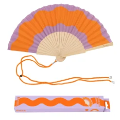 Abanico “Ondas” naranja y morado