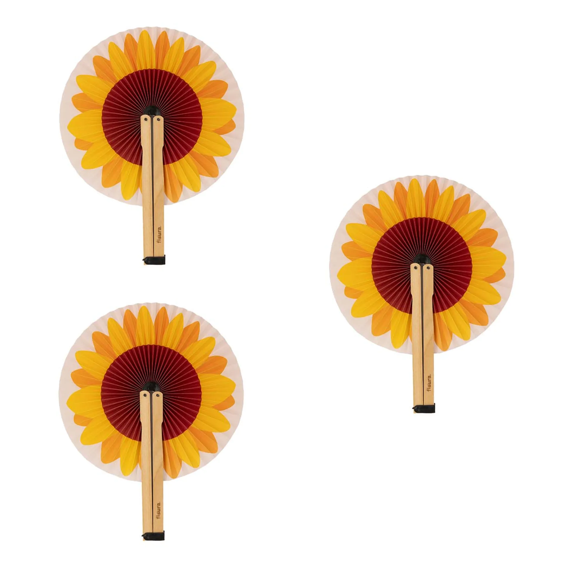 Abanico pai pai “Girasol” 3 unidades