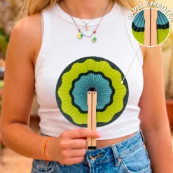 Abanico pai pai “Ondas verdes”