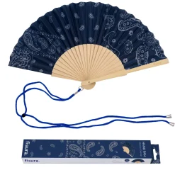 Abanico “Paisley” azul