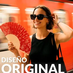 Abanico “Paisley” granate