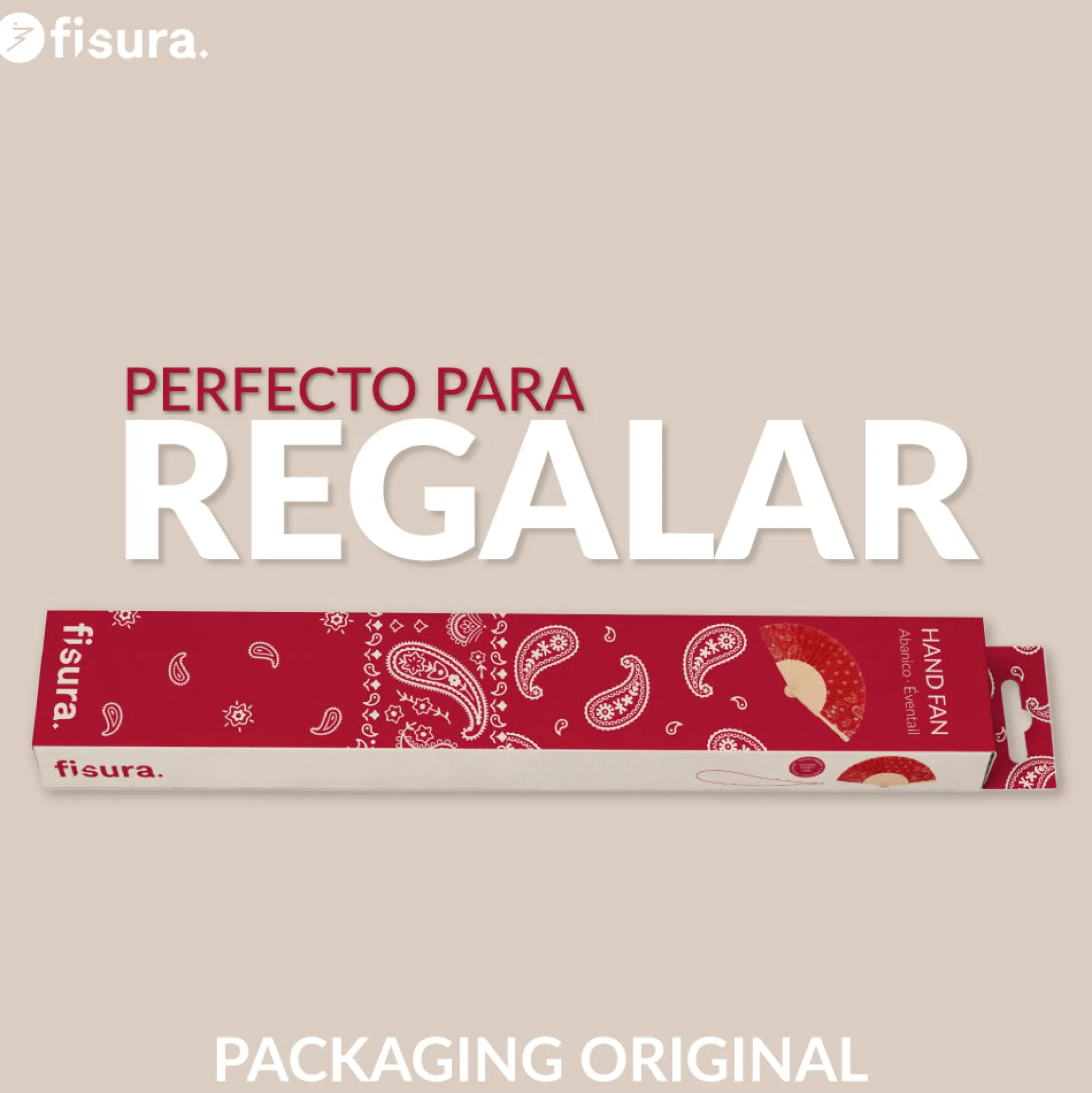 Abanico “Paisley” granate