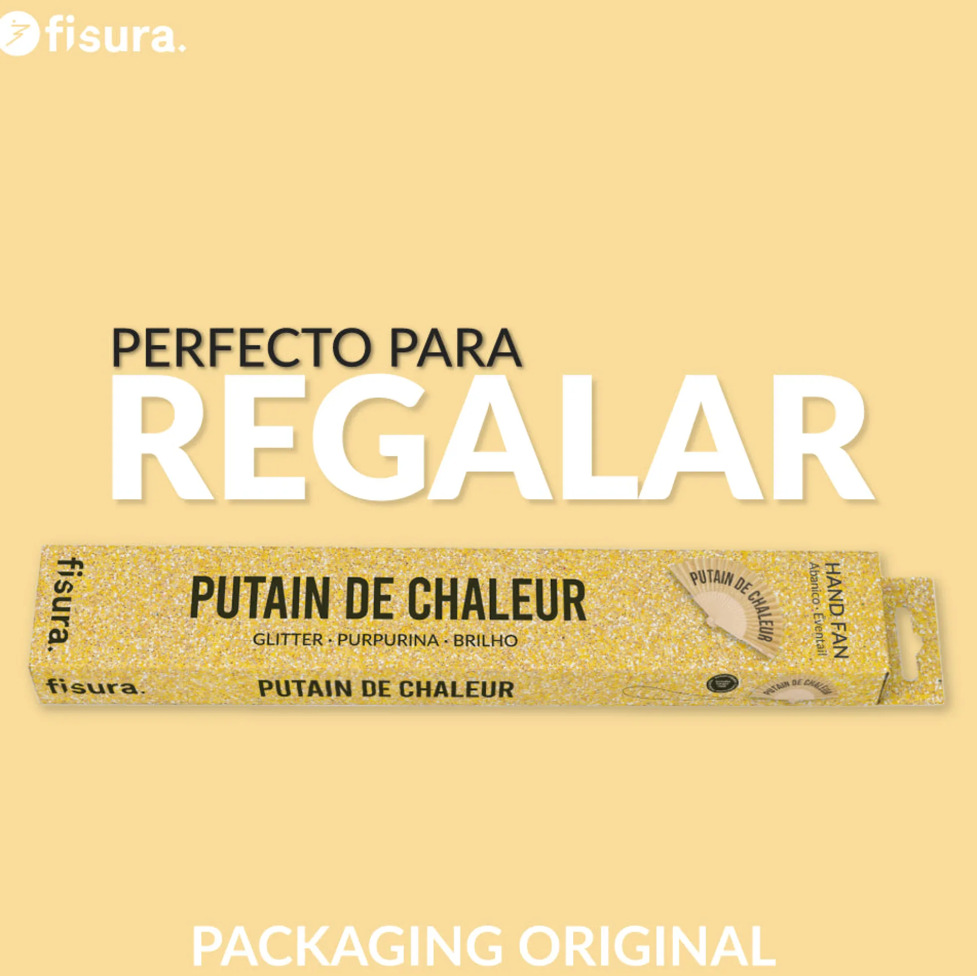 Abanico “Putain de chaleur” purpurina