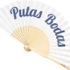 Abanico "Putas bodas" blanco y azul