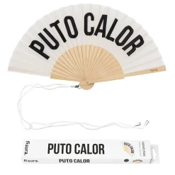 Abanico “Puto calor” blanco