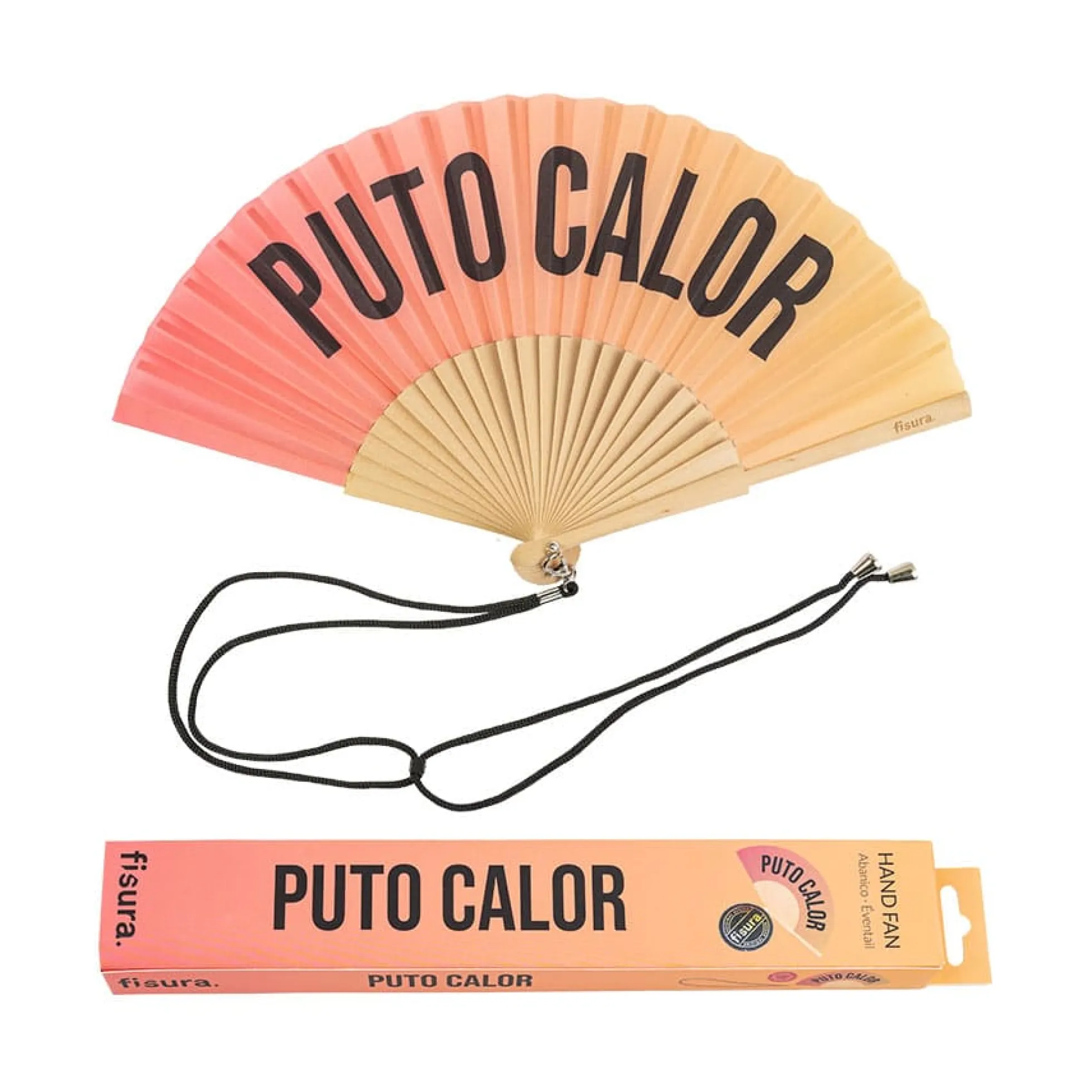 Abanico"Puto calor" Degradadado sunset