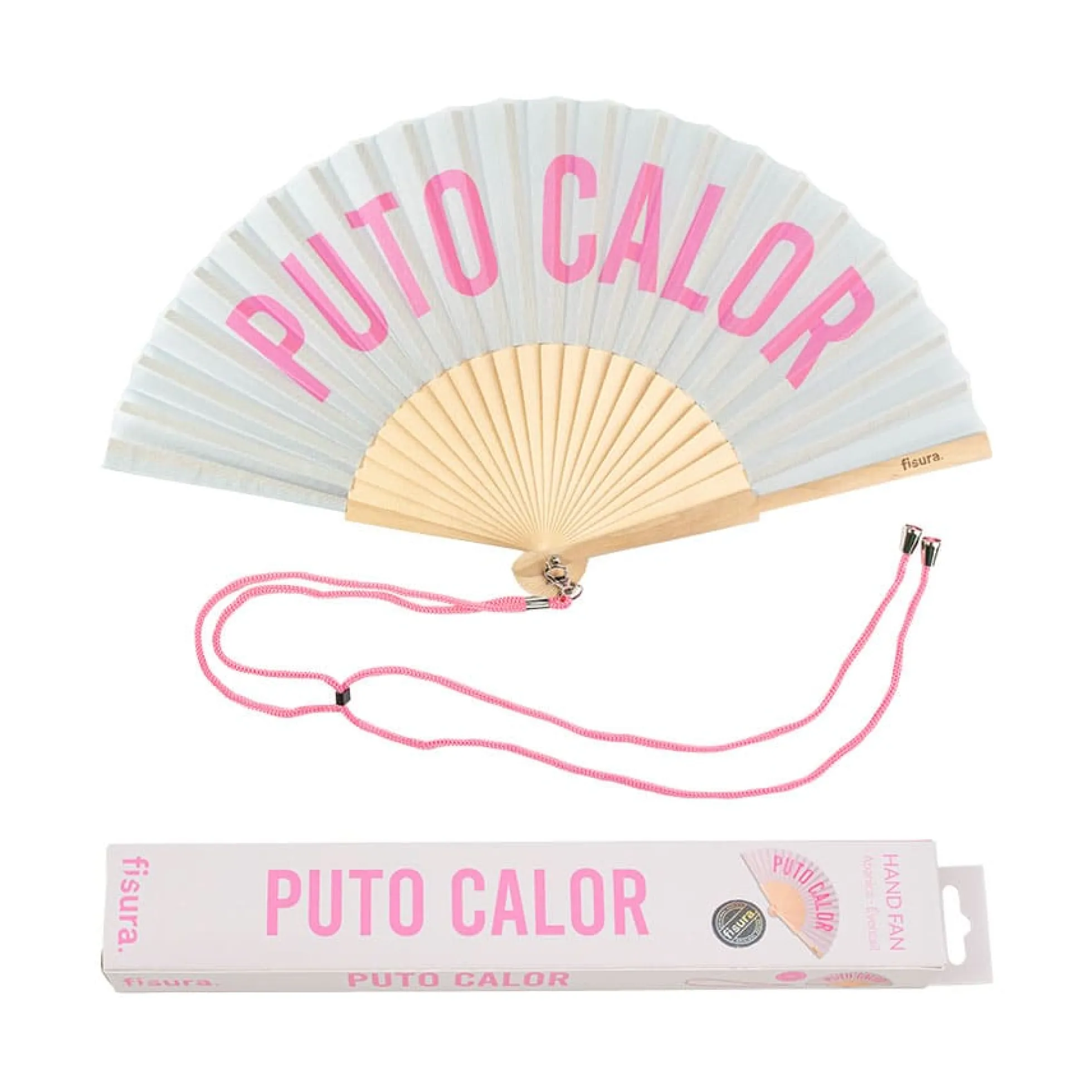 Abanico "Puto calor" gris