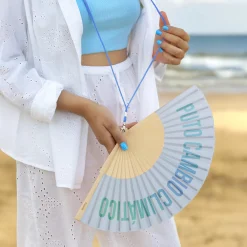 Abanico “Puto cambio climático” azul