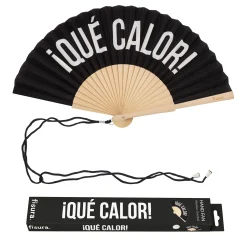 Abanico “Qué calor” negro