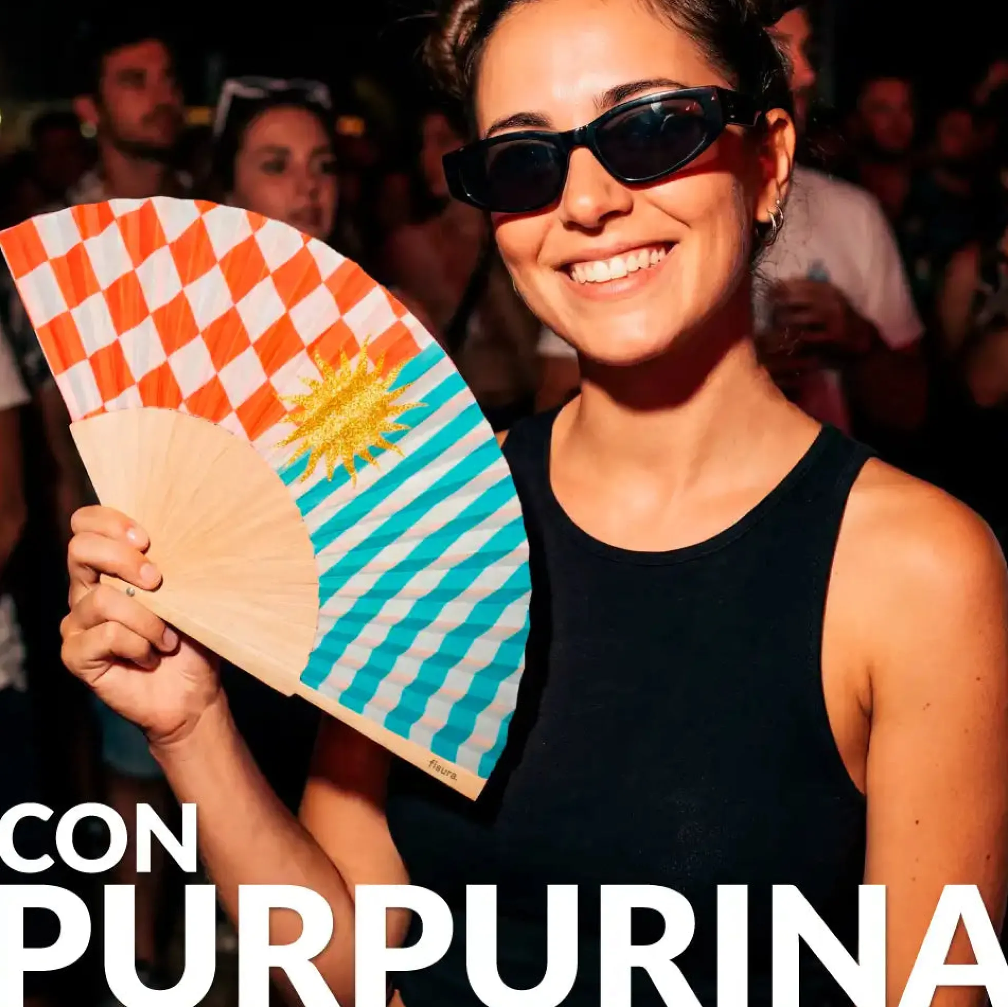Abanico sol purpurina