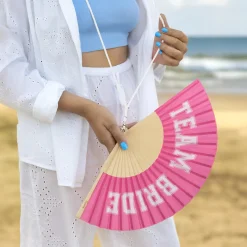 Abanico “Team bride” rosa