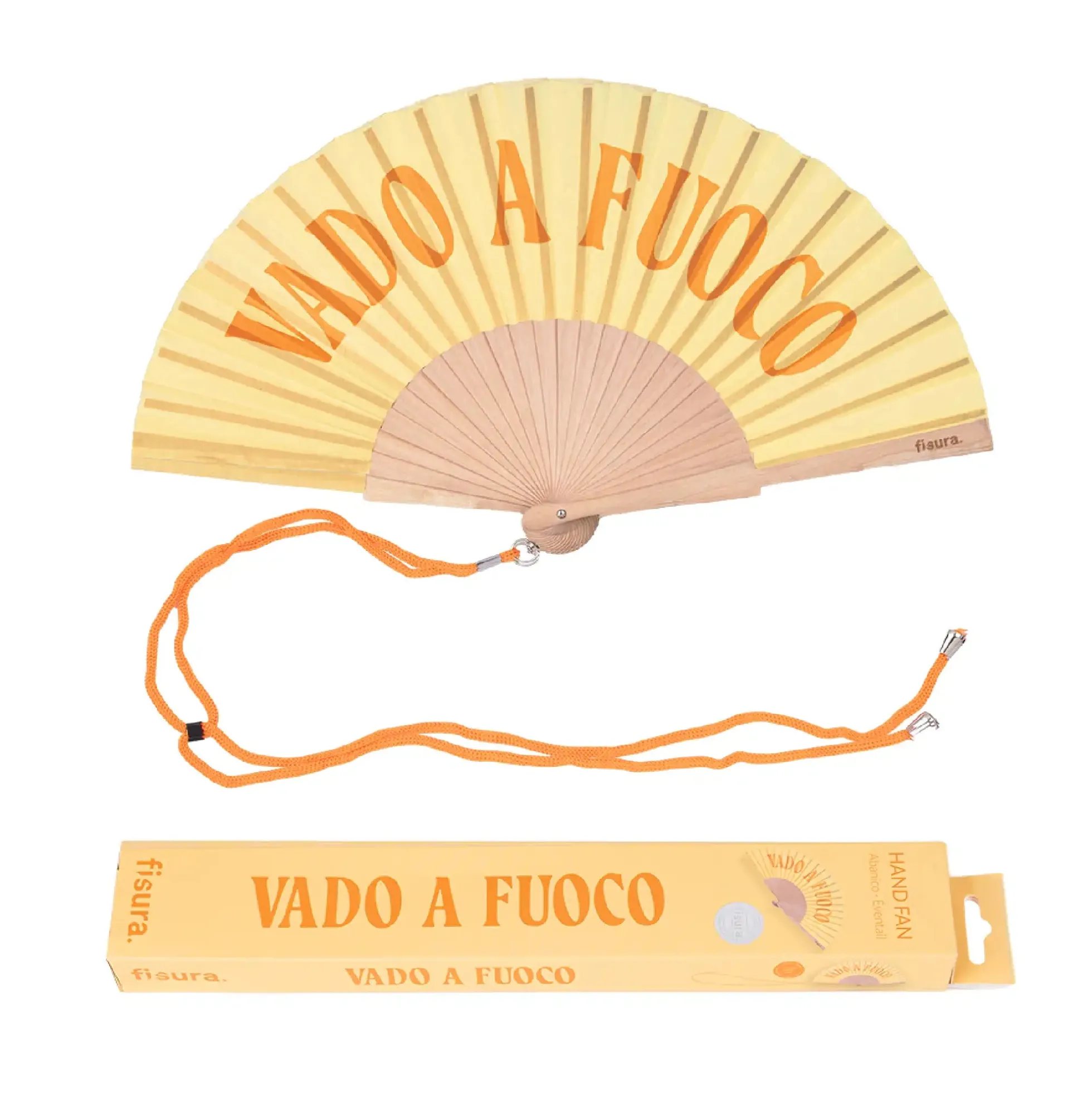 Abanico “Vado a fuoco” amarillo