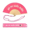 Abanico "Yo no sudo, brillo" rosa