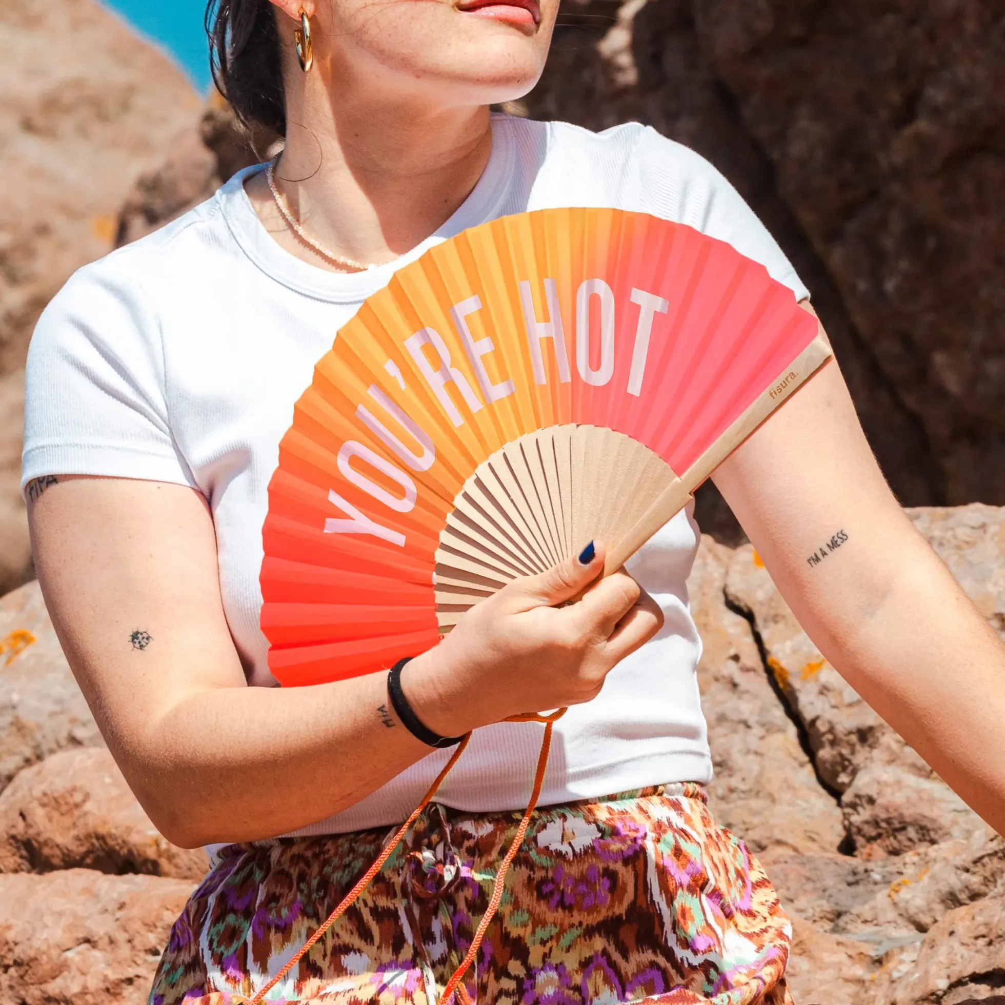 Abanico “You’re hot” degradado rosa