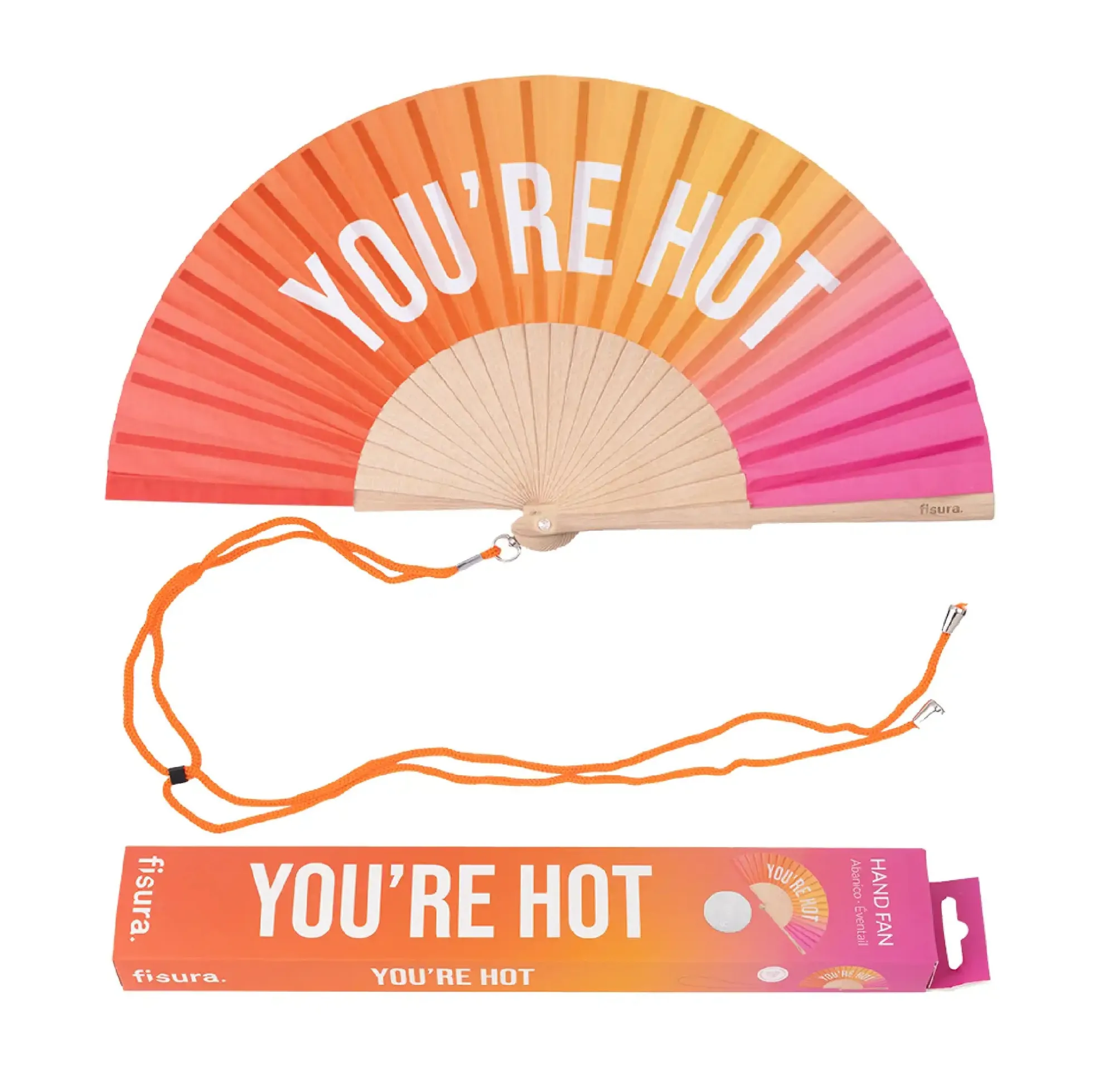 Abanico “You’re hot” degradado rosa
