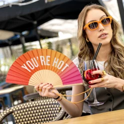 Abanico “You’re hot” degradado rosa