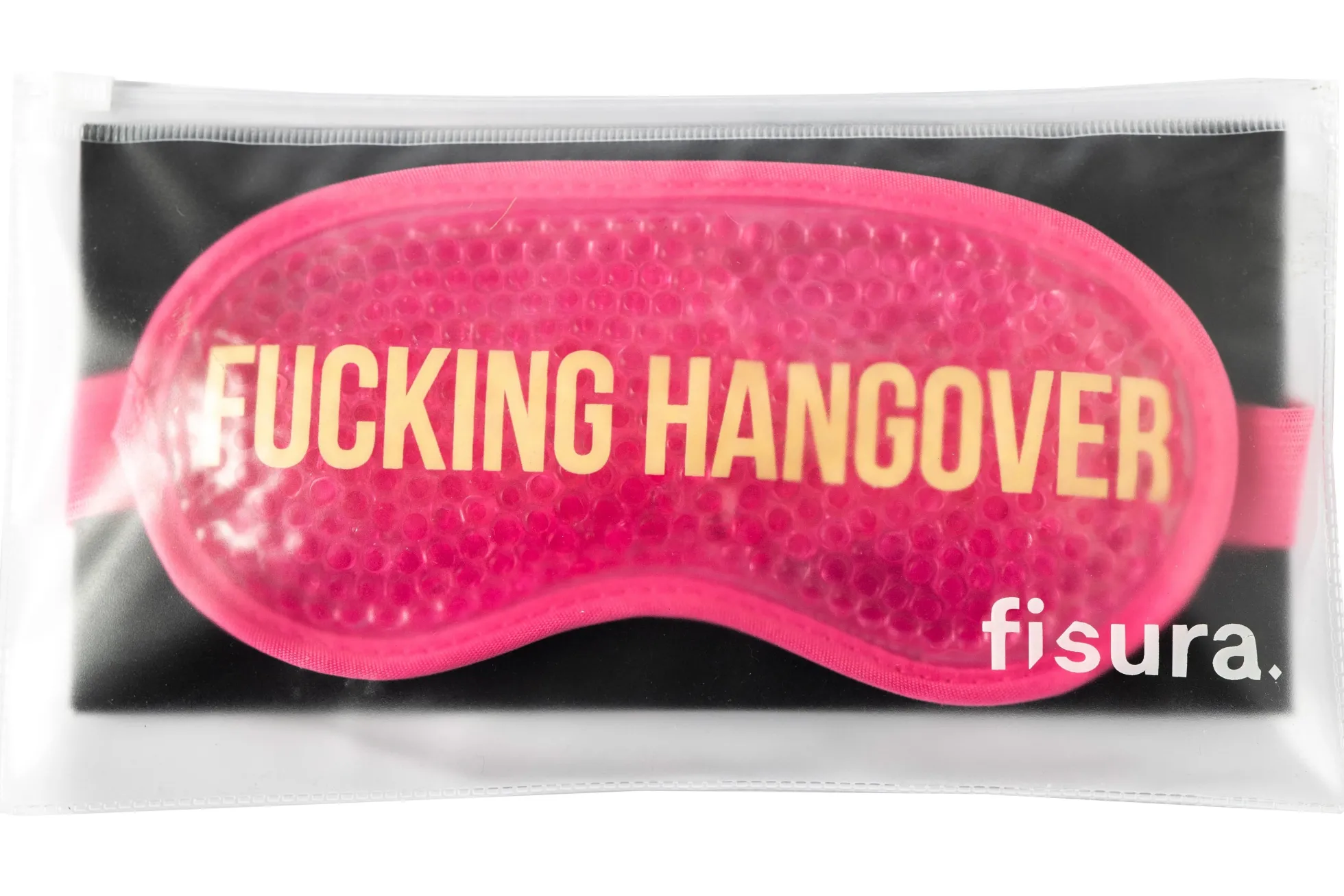 Antifaz de gel “Fucking hangover” rosa