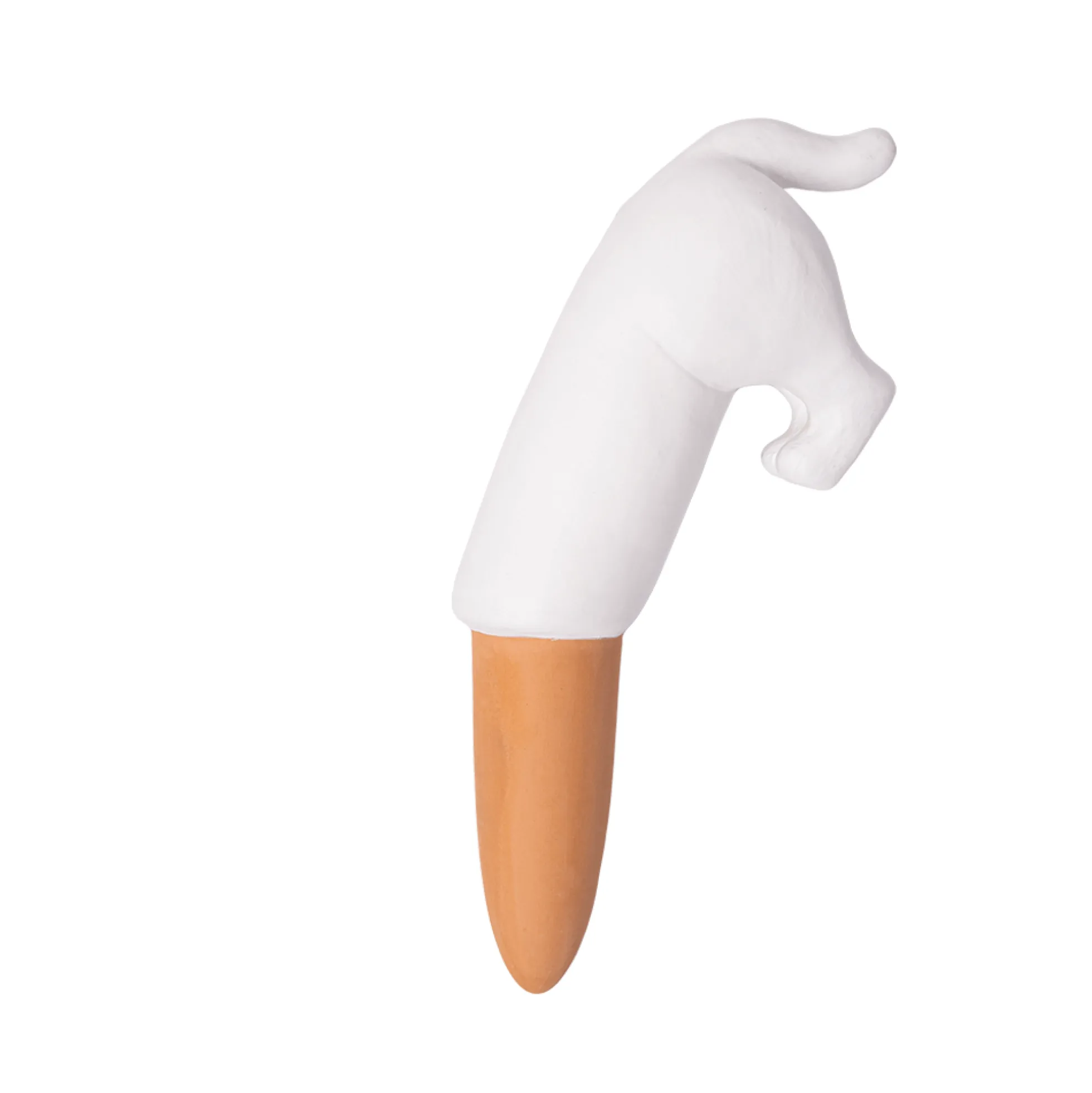 Autorriego perro blanco