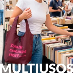 Bolsa compra plegable "Totally essential stuff obviously"