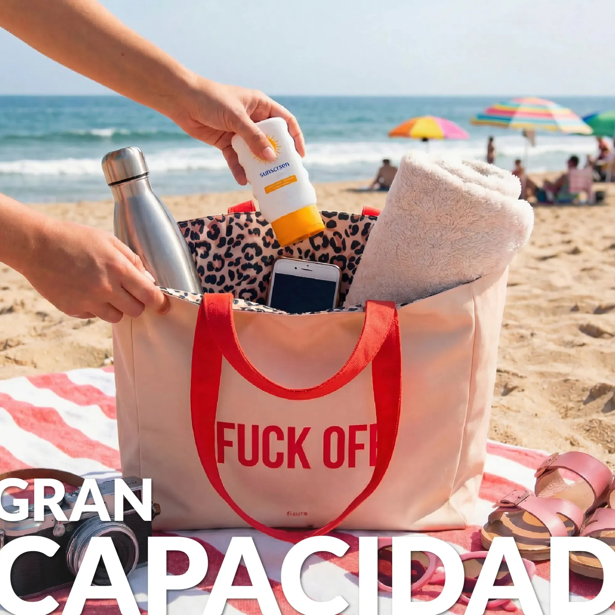 Bolsa de playa “Fuck off”