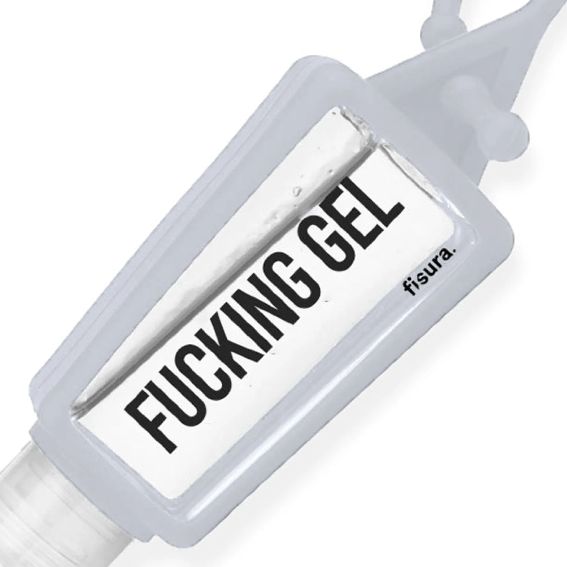 Botella colgador "Fucking gel" Blanco