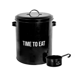 Caja para comida de mascotas “time to eat” negra