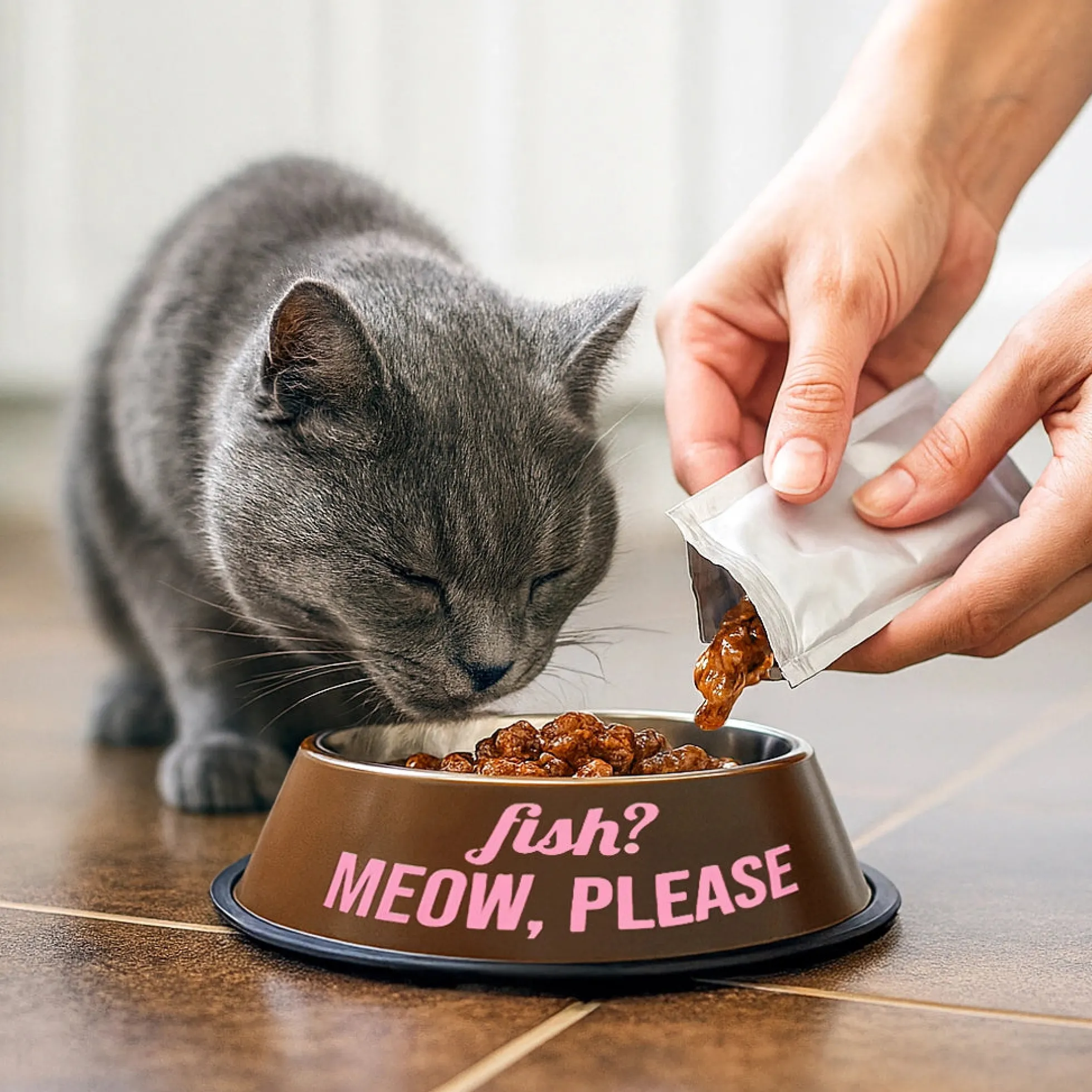 Comedero y bebedero “Meow, please”
