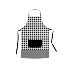 Delantal de cocina vichy negro