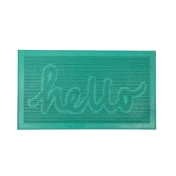 Felpudo de goma “Hello” verde